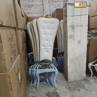 Chaise de salle à manger élégante à dossier haut en acier inoxydable doré SMOOTH pour mariages, banquets, locations d'événements, chaise d'événement