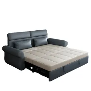 Loveseat sıcak satış kanepe cum yatak cabrio oturma odası çekyat katlanır deri ahşap + metal tasarım kanepe yatak