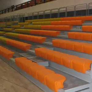Sistema de asientos retráctiles para baloncesto, Avant sports, con respaldo, sistema telescópico de banco para uso en interiores