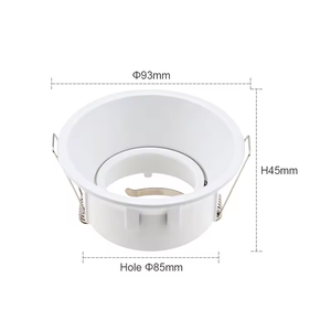 Carcasa Blanca para Downlight LED Empotrable, <span class=keywords><strong>Foco</strong></span> Antideslumbrante, Soporte Redondo para Lámpara de <span class=keywords><strong>Techo</strong></span> Empotrada GU10 MR16 Halógena - Product Image 4