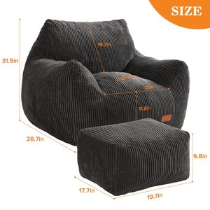 Sillón Puff Gigante Comprimido al Vacío, Ultra Suave, con Reposabrazos, Otomana, Sillón Puff Relleno para Descansar y Jugar - Product Image 2