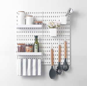 Kit de combinaison de panneau perforé personnalisé suspendu pour organisateur mural, organisation d'artisanat, affichage d'ornements, stockage de pépinière - Product Image 2