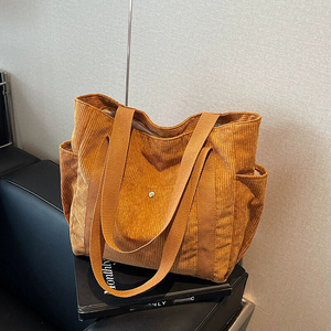 Sac à main en velours côtelé personnalisé en gros, sac à bandoulière, sac de luxe pour femmes, sacs de grande capacité avec poches - Product Image 2