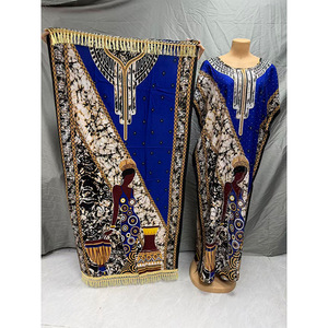 Conjunto de Vestido Largo Holgado de Moda para Mujer, Estilo Informal de Primavera/Verano, con Estampado Nuevo, Pedrería y Lana de Alta Costura, Estilo Dubai, Medio Oriente - Product Image 4