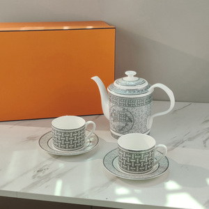 Service à thé en céramique de style européen de luxe en gros pour 2 personnes, décoration de la maison, service à café et à thé - Product Image 1