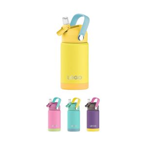 Gobelet isotherme coloré 12 oz 350 ml, design élégant, paille en silicone, gobelet isotherme en acier inoxydable 304 pour usage domestique - Product Image 1