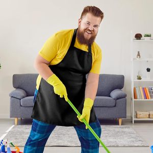 Tabliers noirs unis personnalisables en gros <span class=keywords><strong>pour</strong></span> <span class=keywords><strong>cours</strong></span> <span class=keywords><strong>de</strong></span> peinture, cadeaux promotionnels professionnels, tablier <span class=keywords><strong>de</strong></span> bricolage unisexe réglable et imperméable - Product Image 5