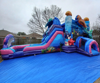 Sea-maid maison gonflée à air rebond maison combo gonflée sirène enfants toboggan château gonflé à prix réduit