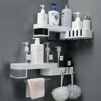 Banyo döndür depolama tutucular raf organizatör 4 kanca duvar ürünler mutfak depolama organizasyonu raf
