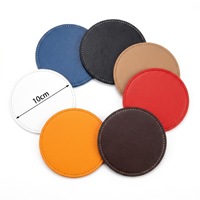 Sous-verre rond en cuir simple, résistant à la chaleur, tapis créatif antidérapant et imperméable en PU pour tasse à café