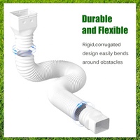 2 paquets d'extensions de tuyau de descente de gouttière flexible pour connecteur de rallonge de tuyau de descente de vidange pour inclus