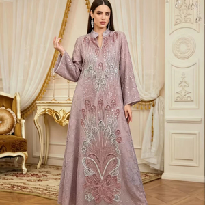 Abito da sera casual da donna con ricami e paillettes - Abito antistatico in poliestere <span class=keywords><strong>per</strong></span> invitati a matrimoni - Product Image 1