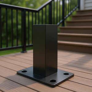 Poteau de main courante en câble d'acier inoxydable 36 x 1,5 x 1,5 pouces, finition brossée, kit de bricolage pour garde-corps de terrasse et escalier, noir - Product Image 2