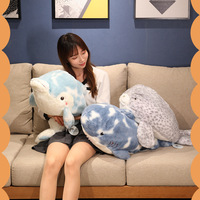Peluche Animale Marine Coussin SYKJ en Polyester Rembourré Coton PP Grand Requin Décoration de Lit Transfrontalière Cadeau d'Anniversaire 14+