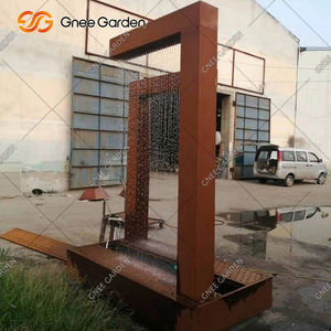 Fontaine murale en acier corten avec éclairage LED, effet pluie, pour intérieur et extérieur, mariage, jardin, piscine, utilisation murale - Product Image 1