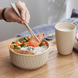 Boîte à lunch bento en <span class=keywords><strong>plastique</strong></span> écologique sans BPA, petite, en paille de blé, avec logo personnalisé, lavable au lave-vaisselle, pour l'école et les adultes - Product Image 2