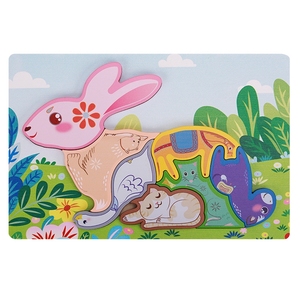 Montessori Cartoon Animal Shapes 3d <strong>Puzzle</strong> Cheap Price Wooden Kids Jigsaw <strong>Puzzle</strong> - Product Image 1