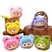 Sac de rangement pour écouteurs en vinyle en forme de tête d'animal Kawaii en gros, porte-clés pour sac à dos d'enfant, accessoires en coton PP