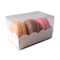 Emballage en papier de boulangerie dessert cookie pâtisserie gâteau personnalisé Boîte à macarons transparente avec couvercle transparent