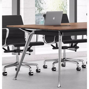 Meubles de bureau haut de gamme, <span class=keywords><strong>table</strong></span> de réunion personnalisée en aluminium chromé noir, blanc, noyer pour salle de réunion - Product Image 4
