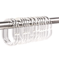 Clip de boucle de rideau de douche en plastique, anneau de rideau de douche, accessoires de maison, œillets de rideau, crochets