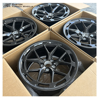 Llantas de aleación forjadas de lujo para coches deportivos, con textura de fibra de carbono, labio profundo, 10 radios, diseño de radios divididos, tamaño PCD y offset personalizados