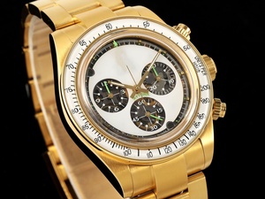 Reloj Mecánico de Lujo de Súper Calidad, 38 mm, Fábrica ADG, Acero 904, Movimiento ETA 4130, Zafiro Luminoso, Cronógrafo, Esqueleto Dorado - Product Image 2