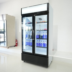 Refrigerador/Congelador Vertical Comercial Portátil con Compresor, Adecuado para Exhibición de Bebidas en Supermercados - Product Image 2