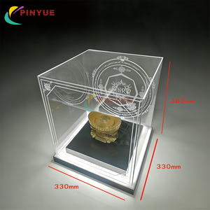 Boîtes de présentation de pâtisserie rotatives en acrylique transparent avec base LED, 3 niveaux réglables, montage facile, support en acrylique pour <span class=keywords><strong>boulangerie</strong></span> - Product Image 6