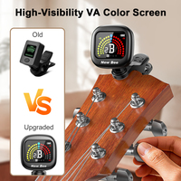 Fast Delivery in Stock Black Gray Orange Color Musical Instrument Rechargeable Lithium Battery Clip-On Tuner for Guitar, Bass