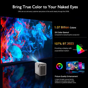 Mini Proyector CRE CR36, 750 ANSI/Ai, Enfoque Automático, Más de 800 Aplicaciones, Compatible con Netflix, Soporte 4K, 1080P, Smart <span class=keywords><strong>TV</strong></span>, Películas, Android 9, 5W*2 - Product Image 2