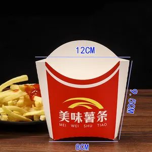 Spot French Fries Box Takeaway Packing Fried French Fries Carton Disposable Fast Food Snacks French Fries Takeaway Packing Box