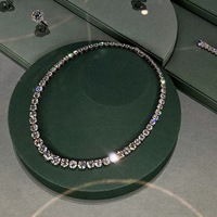 Collier tennis classique en or blanc 18K 14K avec diamants ronds brillants gradués pour femme GF Jewelry, idéal pour mariage