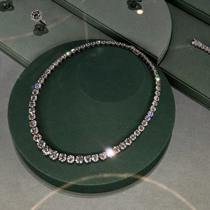 Collar de Diamantes con Corte Brillante Graduado para Mujer, Estilo Clásico para Boda, Oro Blanco de 18K y 14K, Joyería GF - Product Image 2