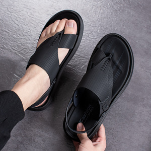 Sandalias de Verano para Hombre, Punta Abierta, Suela de PU, Entresuela de Goma, Estilo Casual, Sin Cordones, Color Sólido, Forro Textil - Product Image 2