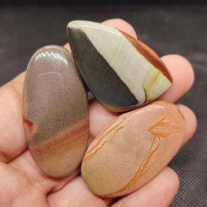 UDGEMS, modelo 37, cabujón de jaspe de poligrama natural hecho a mano, Parte posterior plana, lote de tamaños mixtos para la fabricación de joyas, varias piedras preciosas marrones - Product Image 1