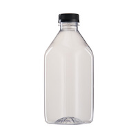 Bouteille de jus biodégradable en PET RPET PLA de 1000 ml, bouteille en plastique transparente de 32 oz pour boissons, café froid, lait, avec bouchon inviolable