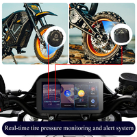 Monitor de Presión de Neumáticos de Motocicleta, Alarma para Rueda Delantera/Trasera, Pantalla TPMS en Tiempo Real con Sistema de Navegación con Proyector