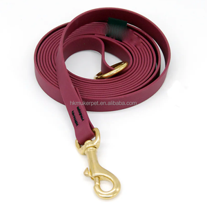 Laisse de chien luxueuse enduite de PVC Conception cousue en plastique durable Anneau de poignée à dégagement rapide Rivet à la mode en cuir Touch Breakaway - Product Image 4