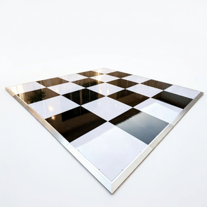 Plancher de danse portable en contreplaqué blanc et noir de haute qualité pour événements et décoration de mariage - Product Image 1