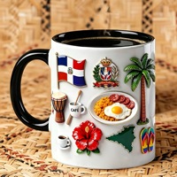Tasse en céramique de luxe commémorative pour voyage, motif palmier, souvenir pour amis, isolation thermique 24-36 heures, fabriquée au Henan