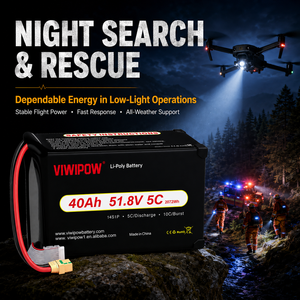 VIWIPOW Emergency Response Drone Batterij 14S 40Ah51.8V Lithium Lipo High Power Snel Opladen Drone Accessoires - Product Image 3
