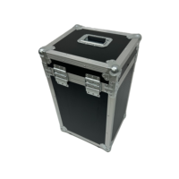 Étui de transport portable en aluminium sur mesure pour haut-parleur, avec sangles Velcro et rabat articulé pour sécuriser le microphone et la boucle papillon Penn