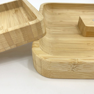 Factory direct sales of bamboo <b>snack</b> <b>trays</b>, double-layer sunflower seed <b>trays</b>, nut storage boxes, candy <b>trays</b>, craft gift - Product Image 5