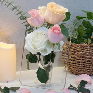Acrylic Transparent Vase Photo <b>Frame</b> Decorative Art Vase For Office <b>Wedding</b> Aesthetics - Product Image 2
