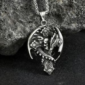 Yunnique – collier avec pendentif crâne de Dragon en acier inoxydable, chaîne de bijoux unisexe de Style Punk pour hommes et femmes - Product Image 2