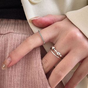 Silver Ruitai S925 Sterling Silver Plain Band Thin <b>Ring</b> Minimalist <b>Open</b> Design Unisex Fashion Jewelry Gift - Product Image 3