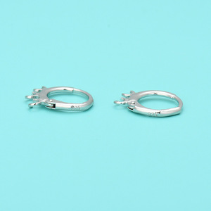 低刺激性スターリングシルバーレバーバックイヤリングラウンドフレンチフックオープンループ付きイヤリングデザイン - Product Image 5