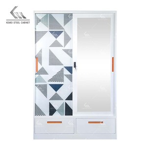 Armoire double moderne de style industriel, <span class=keywords><strong>dressing</strong></span>, organisateur de placard - Meuble de chambre à coucher, armoires de rangement <span class=keywords><strong>pour</strong></span> vêtements, armoire <span class=keywords><strong>en</strong></span> acier - Product Image 5