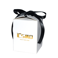 Schwarze Logo-Prägung Hochzeits-Süßigkeiten-Geschenk-Snacks-Gelee-Keks-Verpackung Maßgefertigte Weiße Karton-Schokoladenbox Mit Schwarzen Schleifen